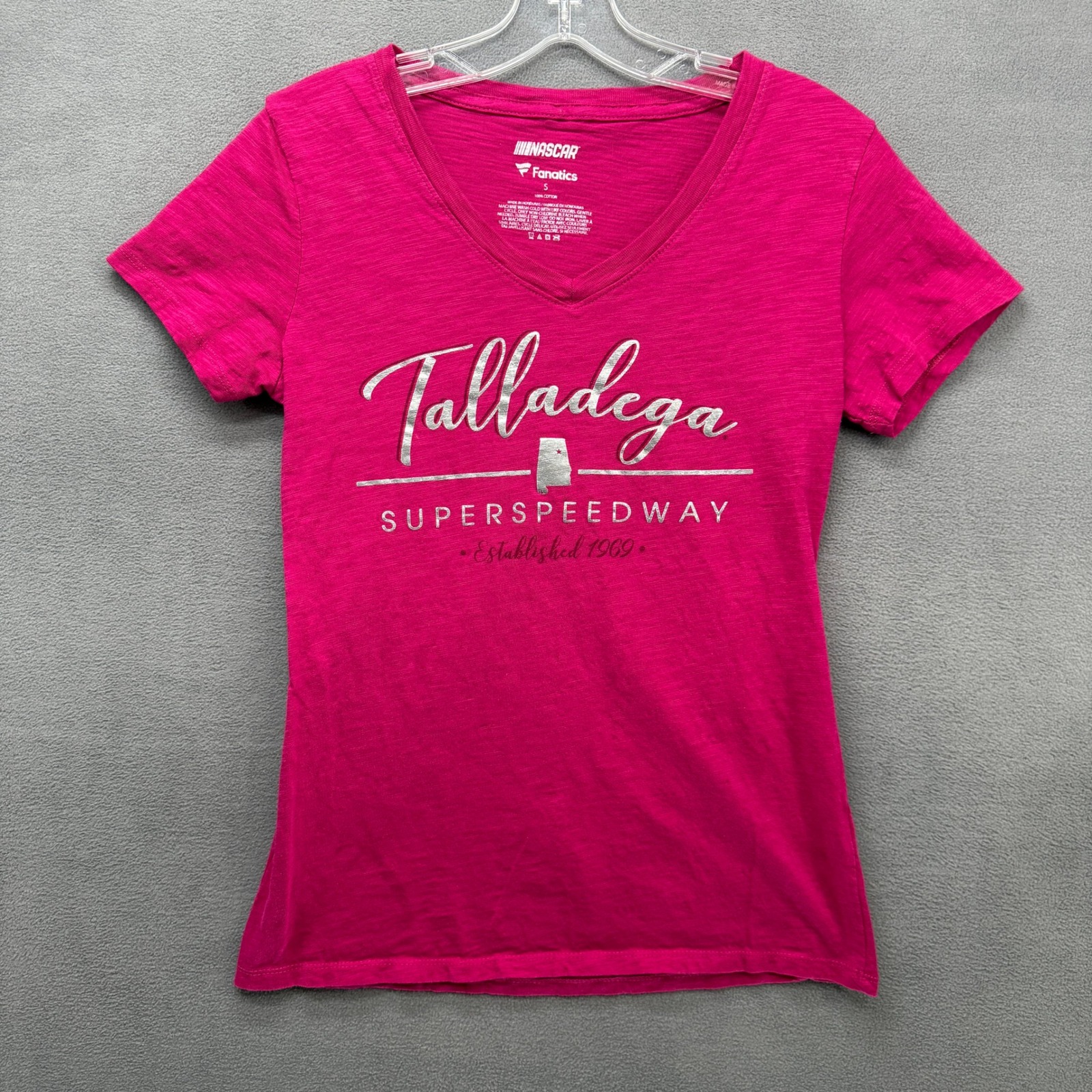 Nascar Fanatics Talladega Superspeedway TShirt Small Pink VNeck Graphic